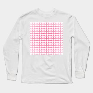 White Heart Grid Pattern Long Sleeve T-Shirt